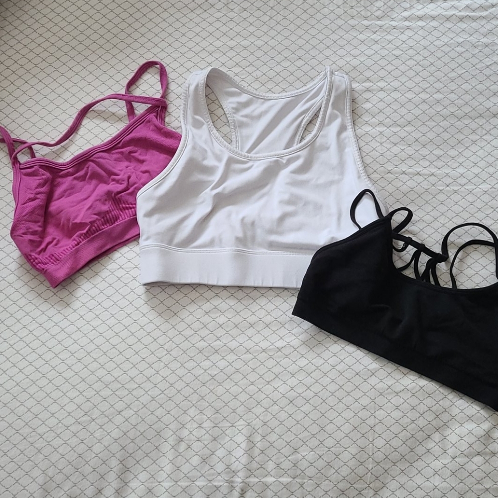 Lot of 3 Fabletics sports bras.